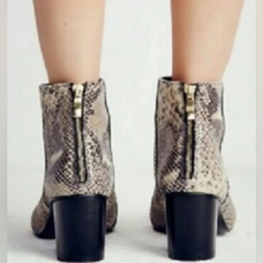 Free People Adelle Snakeskin Embossed Bootie